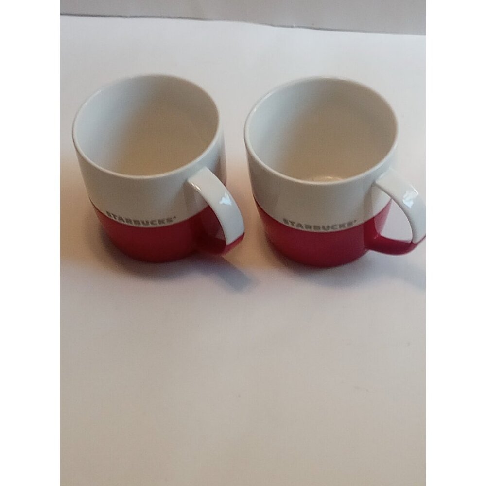 2. Starbucks Coffee Mug 16oz Red And White With Silver Logo 2011 New Bone China